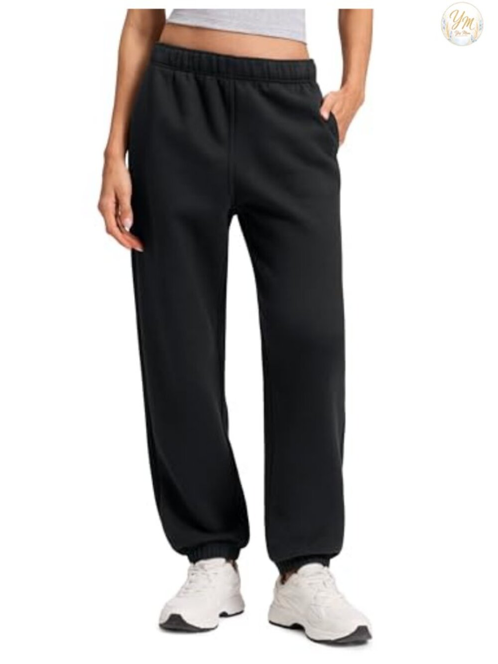 Fleece Lined Jogger Sweatpants High Rise Relaxed Fit 28" Inseam